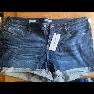 Maurices Vigoss Dark Wash Cuffed 4in Short, 18W